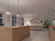 © 2mmedia - modern nordic kitchen in loft apartment. 3D rendering