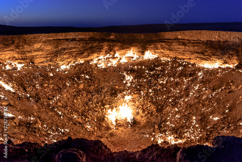 Turkmenistan Gates Of Hell Gas Crater Fire In Karakum Desert Near