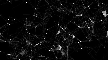 Poster - Flickering structure.Technology network loop background.