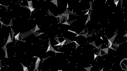 Poster - Flickering microparticles.Technology network loop background.