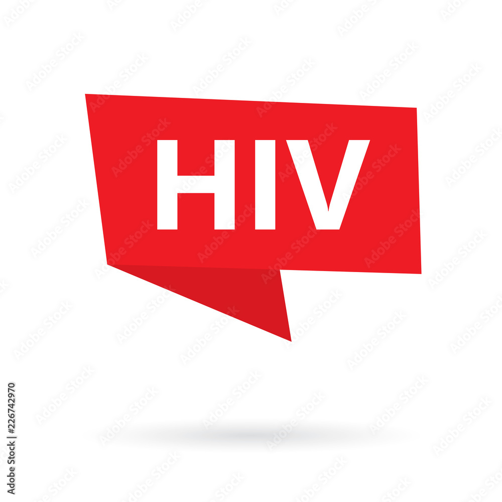 HIV (Human Immunodeficiency Virus) acronym on a sticker- vector illustration - obrazy, fototapety, plakaty 
