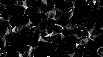 Poster - Connecting particles.Technology network loop background.