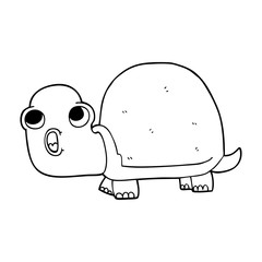 line drawing cartoon shocked turtle