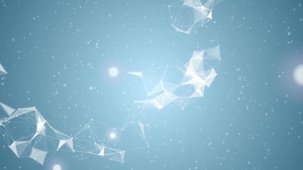 Poster - Ice garland. Depth of field. Place for text. Shimmering cosmos. A composition in blue tones. Snow mood. Christmas background.Particles blue dust abstract light motion titles cinematic background vj