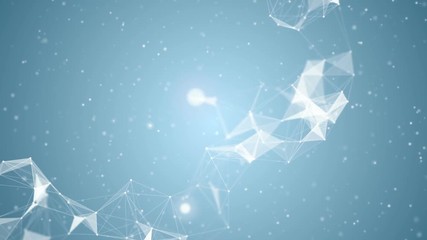 Poster - Movement of ice. A place for text. Shimmering cosmos. A composition in blue tones. Snow mood. Christmas background. Depth of field.Particles blue dust abstract light motion titles cinematic background