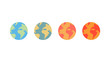 Global warming and climate change. Vector image of the planet in different colors, representing an increase in temperature.