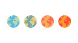 Fototapeta  - Global warming and climate change. Vector image of the planet in different colors, representing an increase in temperature.