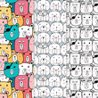 © OneyWhyStudio - Pattern With Hand Drawn Doodle Bear Background