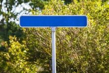 Blue Street Sign With No Text