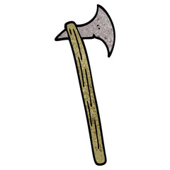 cartoon doodle long axe