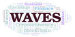 © sharafmaksumov - Waves cryptocurrency coin word cloud.