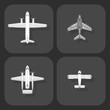 Airplane vector illustration top view plane and aircraft transportation travel way design journey object.