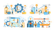 © inspiring.team - Business teamwork set. Collection of people working in team