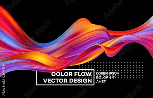 Modern colorful flow poster. Wave Liquid shape in color background. Art desig...