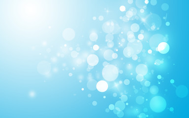 Soft blue sparkle rays lights with bokeh elegant show on stage abstract background. Dust sparks background.