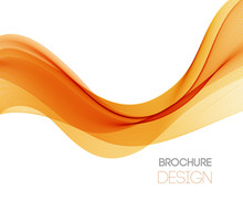Abstract Vector Background With Orange Smooth Color Wave.