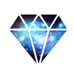 Wall Mural - diamond flat vector icon with space background inside