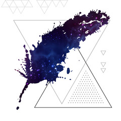 Wall Mural - feather flat vector icon with space background inside