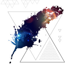 Wall Mural - feather flat vector icon with space background inside
