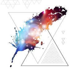 Wall Mural - feather flat vector icon with space background inside