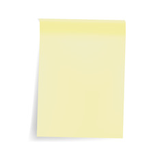 Wall Mural - Empty yellow sticky note sheet, blank self stick pad - vector mock up