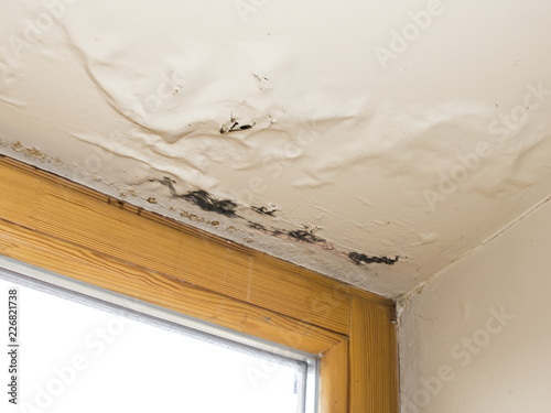 Water Damaged Ceiling Next To Window Buy This Stock Photo