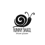 Fototapeta Pokój dzieciecy - Funny snail, black silhouette for your design