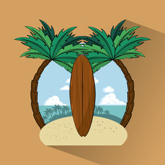 Poster - Tropical surfing lifestyle theme