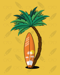 Poster - Tropical surfing lifestyle theme