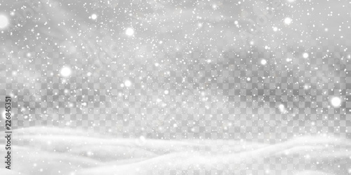 Foto Falling Christmas Shining transparent beautiful, little snow with snowdrifts isolated on transparent background