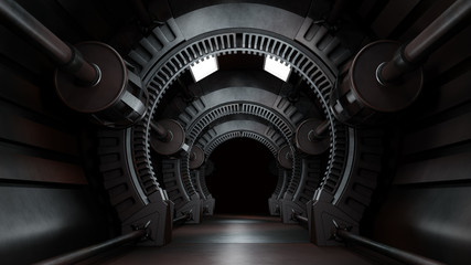 Wall Mural - Space environment, ready for comp of your characters.3D rendering