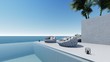 © parakorn - 3d render modern pool sea view terrace living in modern style  relax zone