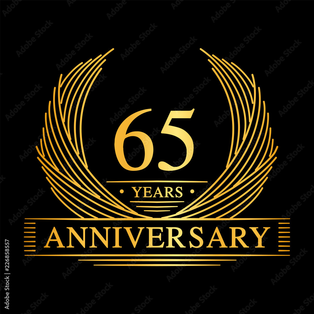 65 years design template. 65th anniversary. Vector and illustration ...