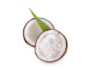 Poster - Coconut on a white background.