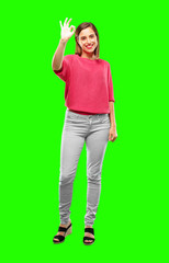 Poster - young woman full body. making an 