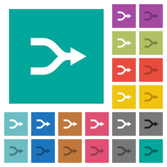 Poster - Merge arrows square flat multi colored icons