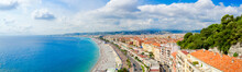 Beautiful View From Above On Sea And Promenade Des Anglais, Nice, France