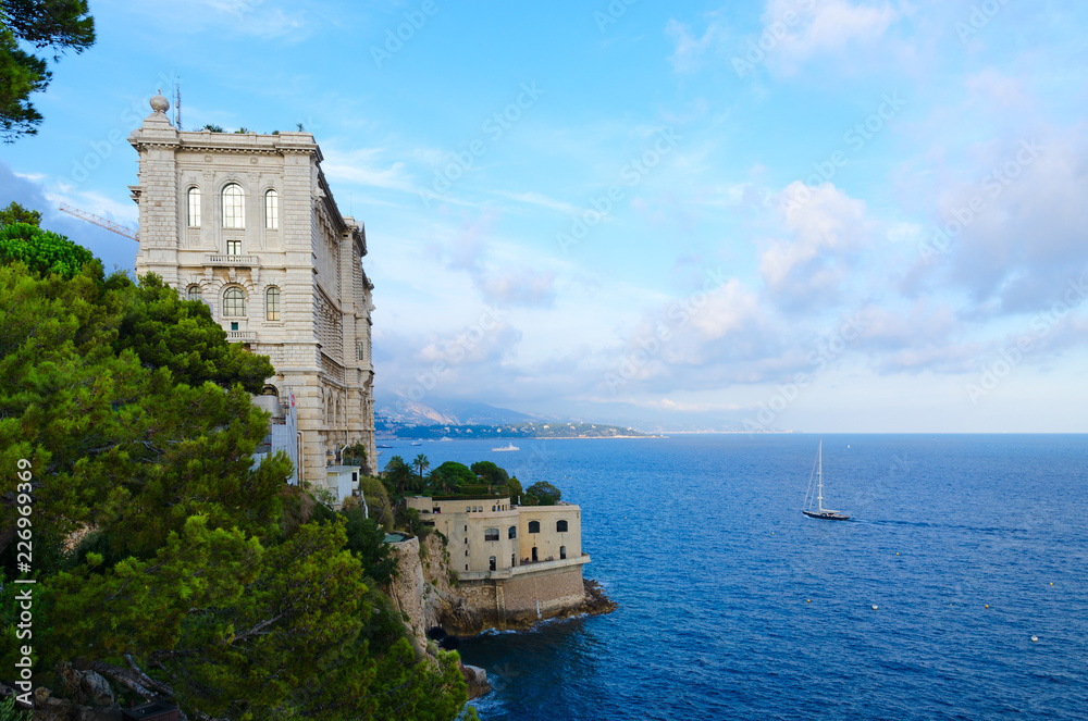 Obraz na płótnie Beautiful view of Oceanographic Museum Cousteau, Monaco-Ville, Principality of Monaco w salonie