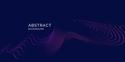 Poster - Vector abstract background with a colored dynamic lines, and particles.