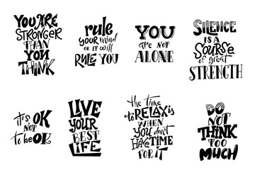 Wall Mural - Vector lettering. Meditatin motivation quotes. Hand drawn calligraphic design