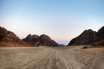 beautiful view of mountains in desert