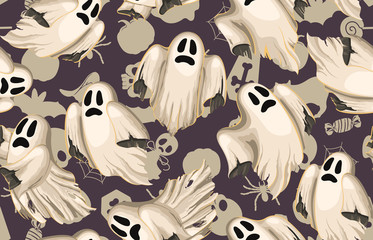 Wall Mural - Halloween seamless pattern. Digital pattern for Halloween design Perfect for decoration, wrapping papers, greeting cards, web page background.