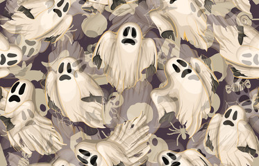 Wall Mural - Halloween seamless pattern. Digital pattern for Halloween design Perfect for decoration, wrapping papers, greeting cards, web page background.