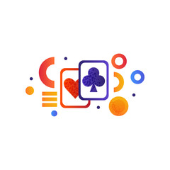 Canvas Print - Playing cards, gambling element vector Illustration on a white background