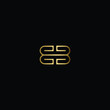 Letter BB Logo Design, Creative Minimal BB Logo Design Using Letter B B in Gold and Black Color