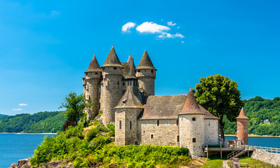 Canvas Print - The Chateau de Val, a medieval castle on a bank of the Dordogne in France