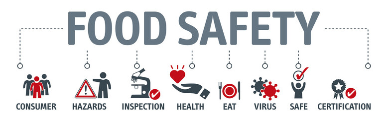 food safety banner concept. vector illustration