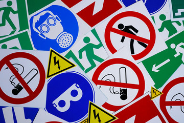 Safety signs and symbols. Health and safety signs and symbols in the workplace