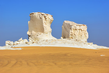 Wall Mural - The limestone formation in White desert. Sahara. Egypt