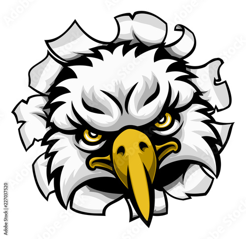 An eagle tough mascot face ...